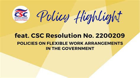 Policies on Flexible Work Arrangements in the Government (ft..